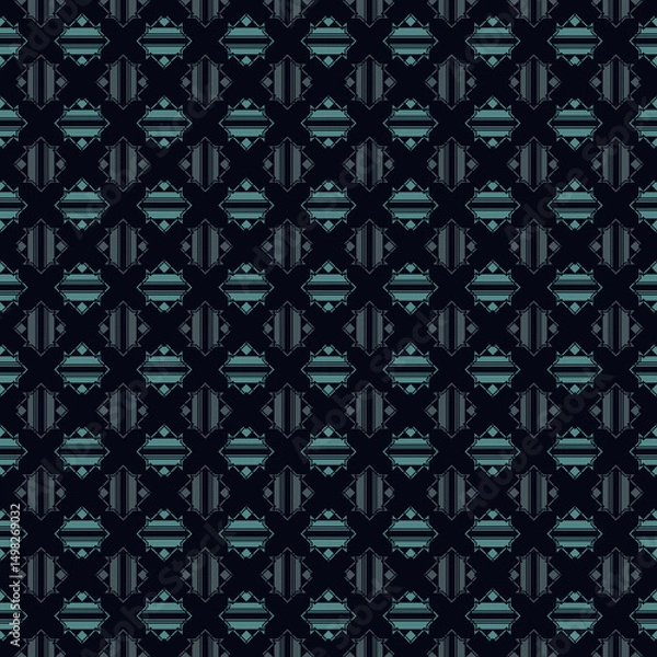 Fototapeta Geometrical ornament. Seamless pattern. Abstract backdrop. Figures wallpaper. Geometric background. Ethnic motif. Mosaic ornate. Digital paper. Textile print. Web design. Vector art work
