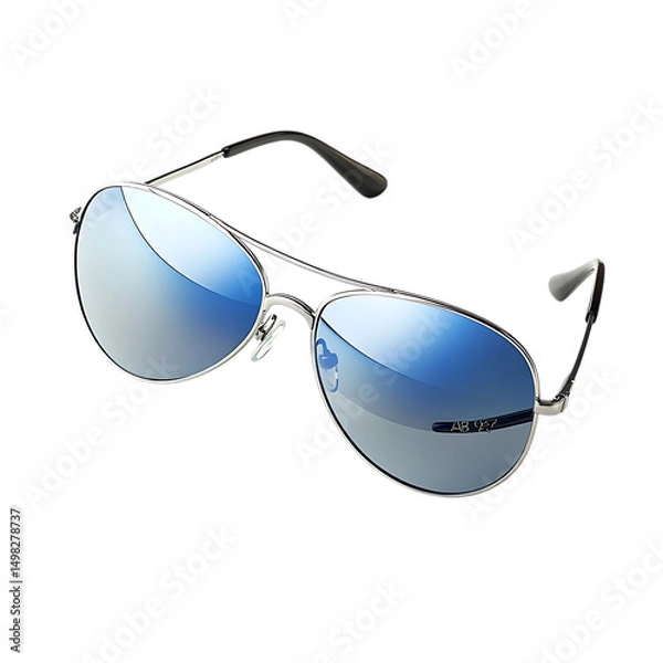 Obraz Sporty Aviator Sunglasses with Mirrored Lenses Isolated on Transparent Background