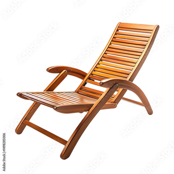 Obraz Elegant Modern Wooden Beach Chair with a Compact Frame Isolated on Transparent Background
