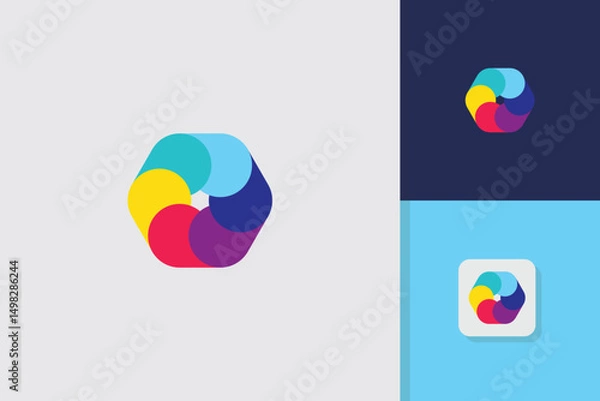 Fototapeta abstract colorful logo design vector template