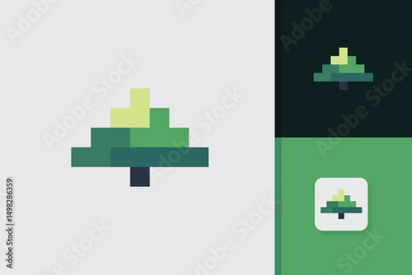 Fototapeta digital tree logo design vector template