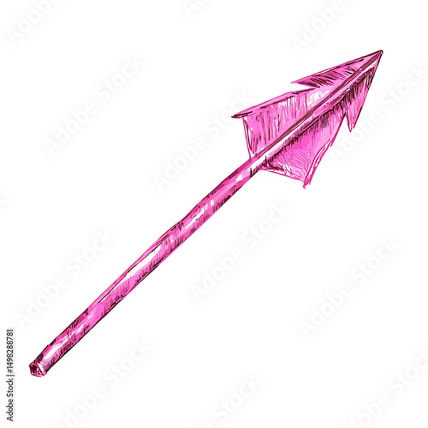 Obraz Bold Arrow with Striking Contours in Vivid Magenta Isolated on Transparent Background