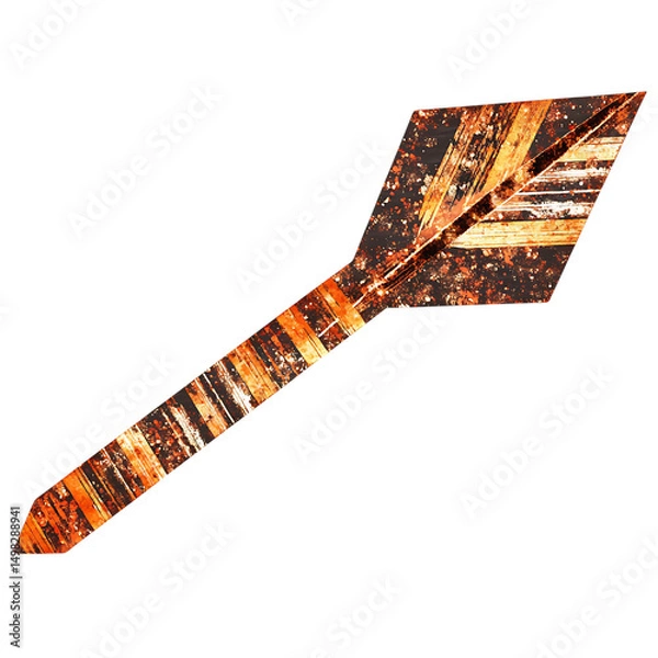 Obraz Abstract Arrow with Layered Shimmering Patterns in Brown Isolated on Transparent Background