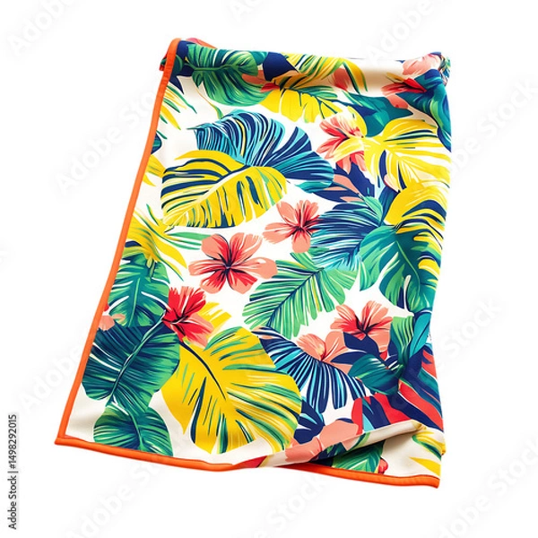 Obraz Tropical Beach Towel with Expansive Vibrant Exotic Isolated on Transparent Background