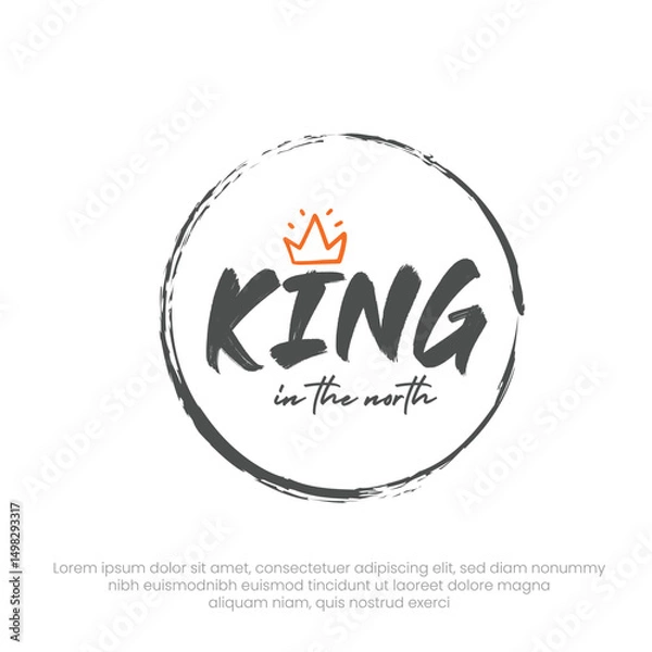 Obraz King Typography Vector Design – Royal Crown Text Art for T-Shirt, Logo Design