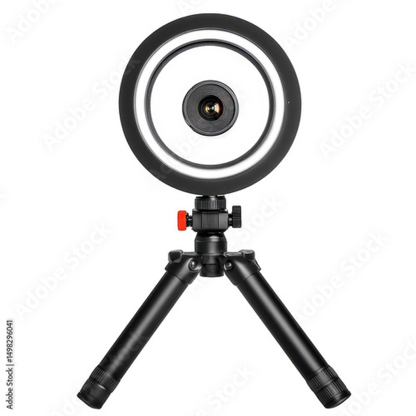 Fototapeta Ring light with tripod for photography isolated on transparent background