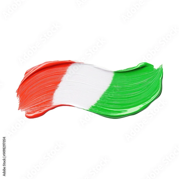 Fototapeta Italian flag dynamic paint brush stroke artistic