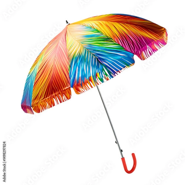 Obraz Contemporary Compact Beach Umbrella with a Striking Isolated on Transparent Background