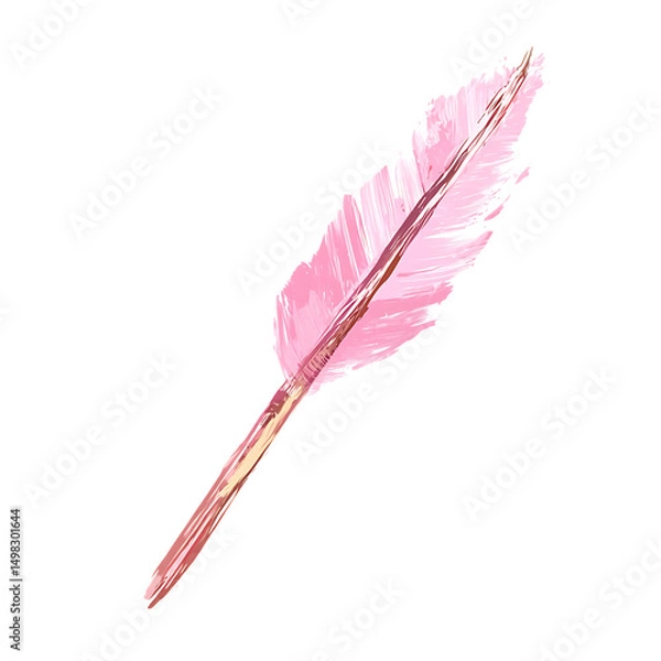 Obraz Artistic Arrow with Expressive Brush Strokes in Pas Isolated on Transparent Background