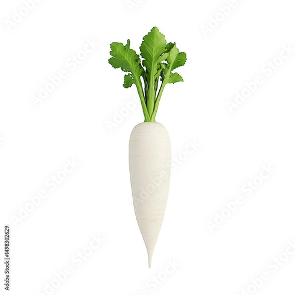 Fototapeta Isometric daikon radish with soft lighting tiny