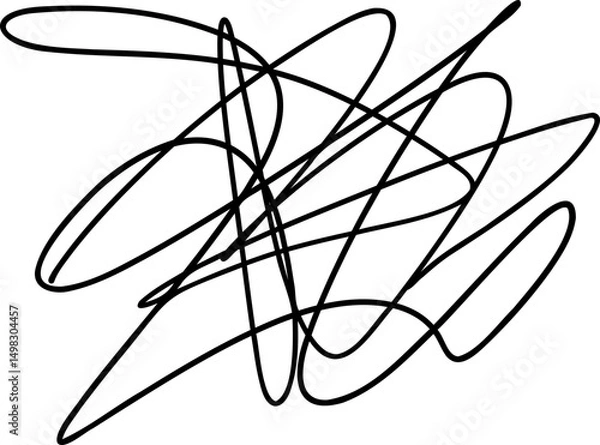 Obraz Chaotic Looped Scribble Sketch