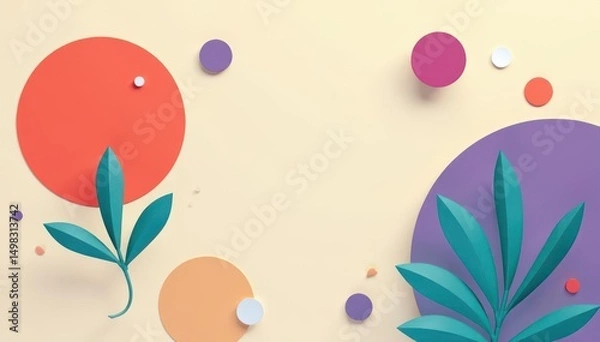Fototapeta Simple geometric shapes on a neutral background , composition, structure, backdrop