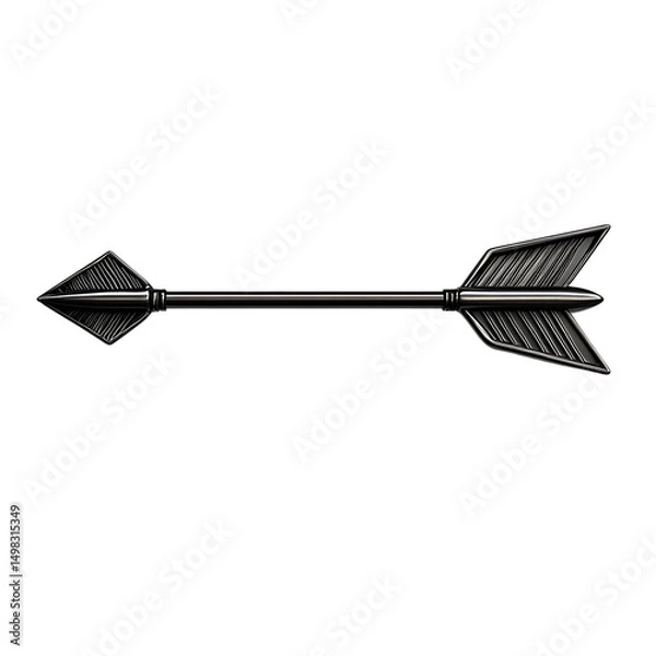 Obraz Sleek Arrow with a Modern Profile in Deep Charcoal Isolated on Transparent Background