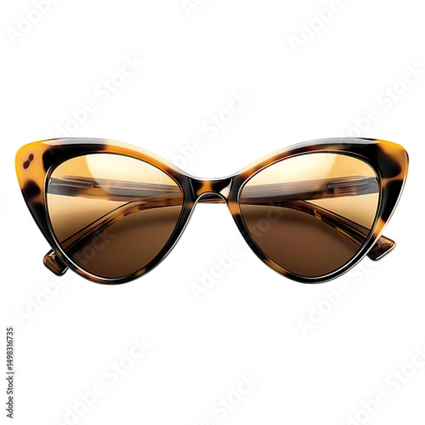 Obraz Sleek Cat Eye Sunglasses with Intricate Detail Isolated on Transparent Background
