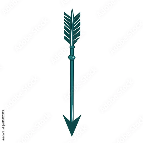Obraz Bold Arrow with Robust Vectors in Deep Teal Colour Isolated on Transparent Background