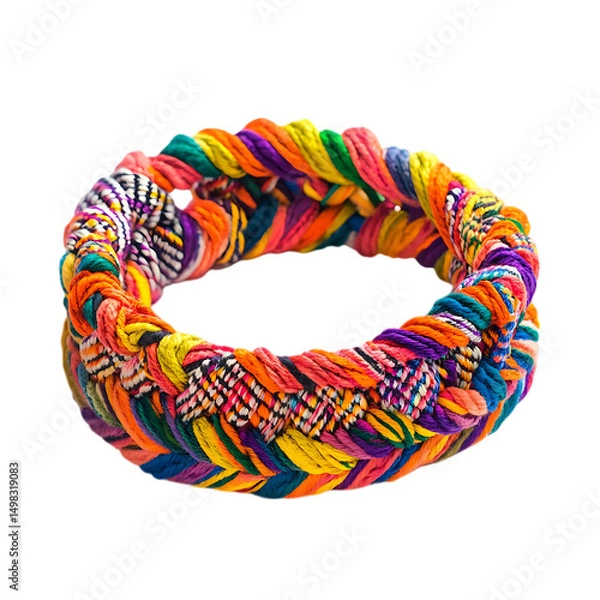 Obraz Vibrant Woven Anklet with a Bold Mix of Tropical Co Isolated on Transparent Background