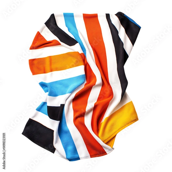 Obraz Contemporary Beach Towel with Large Bold Stripes Isolated on Transparent Background