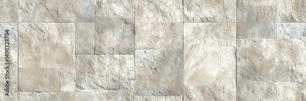 Fototapeta Rough-hewn stone facade appearance - Seamless , pattern , background , tile