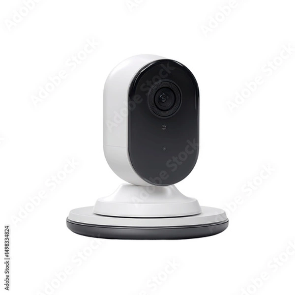 Fototapeta Modern Smart Home Security Camera on Circular Base
