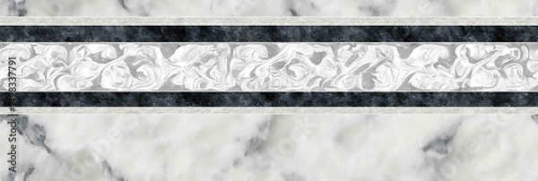 Fototapeta Monochrome decorative motif featuring black and white marble-like design - Seamless , pattern , background , tile