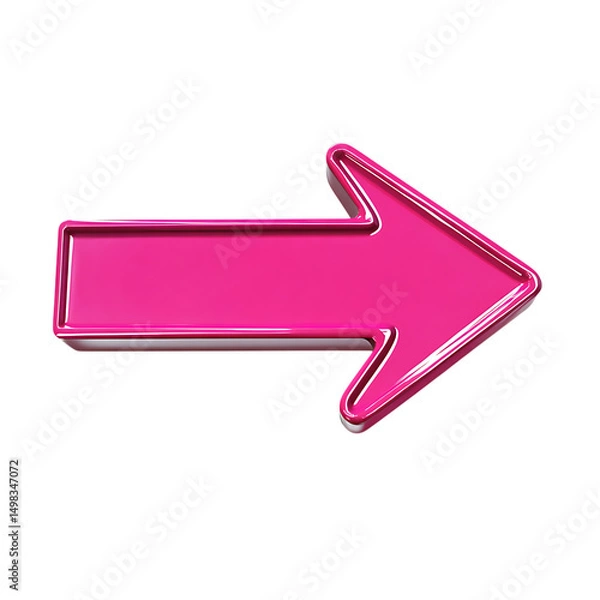 Obraz Bold Arrow with Defined Contours in Vivid Magenta Isolated on Transparent Background