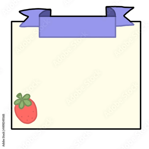 Fototapeta vector illustration of a frame with strawberry