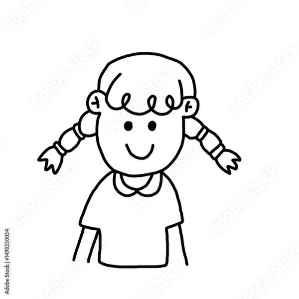 Fototapeta Girl smiling doodle 