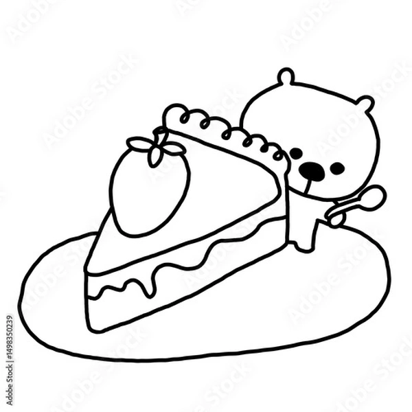 Fototapeta vector illustration of a sketch of cake