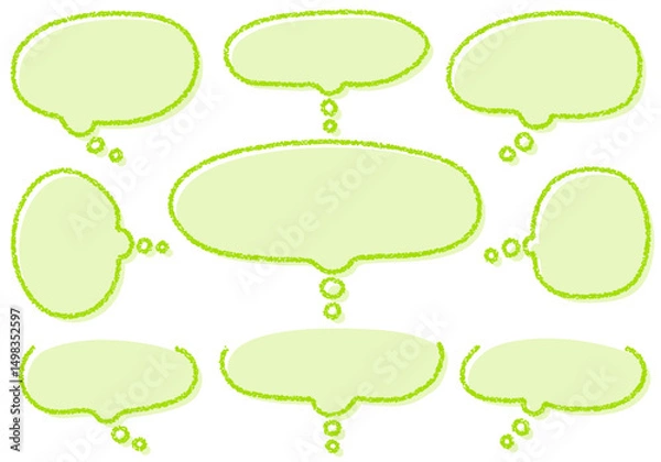 Obraz クレヨン素材　手描きのふきだしセット