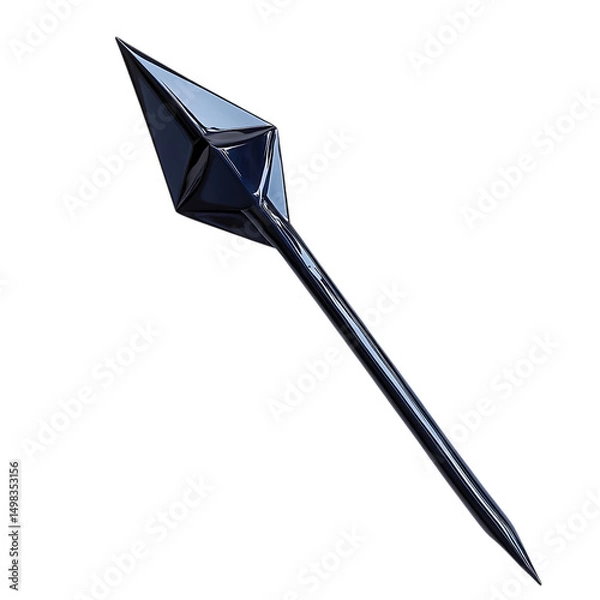 Obraz Dynamic Arrow with a Sculptural Look in Deep Navy Isolated on Transparent Background