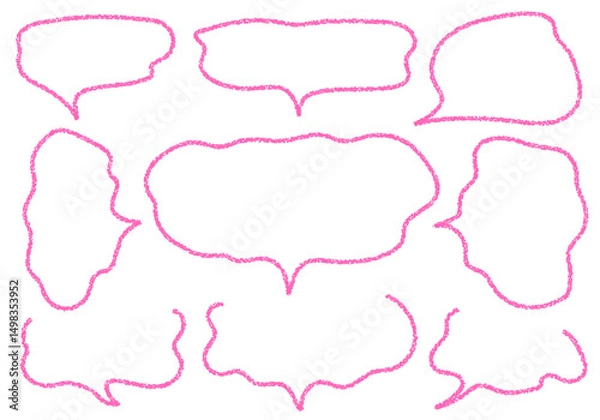 Obraz クレヨン素材　手描きのふきだしセット