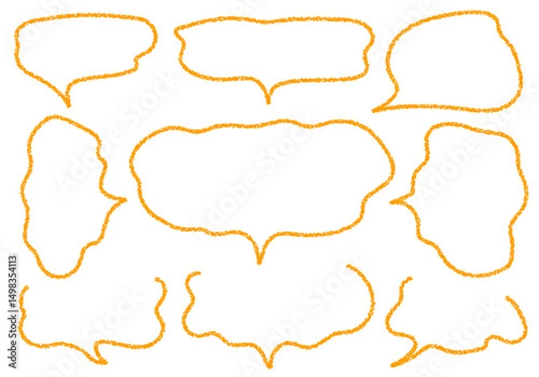 Obraz クレヨン素材　手描きのふきだしセット