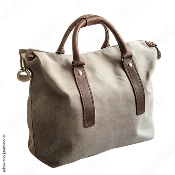 Obraz Minimal Canvas Bag with a Refined Smooth Finish Isolated on Transparent Background