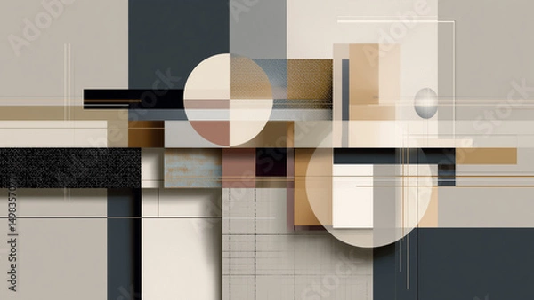 Fototapeta Abstract Geometric Pattern with Neutral Tones