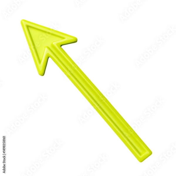 Obraz Minimalistic Arrow with Clean Contours in Lime Green Isolated on Transparent Background