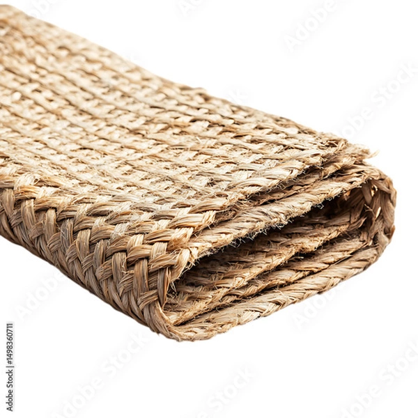 Obraz Modern Eco Straw Mat with a Natural Woven Texture Isolated on Transparent Background