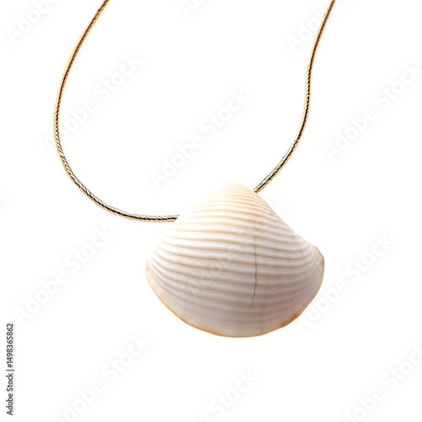 Obraz Trendy Minimalist Shell Necklace Featuring One Stri Isolated on Transparent Background
