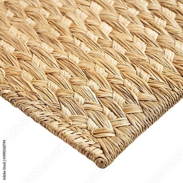 Obraz Elegant Minimalist Straw Beach Mat with a Classic W Isolated on Transparent Background
