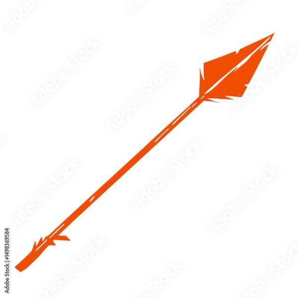 Obraz Modern Arrow with Clean Bold Lines in Blazing Orange Isolated on Transparent Background