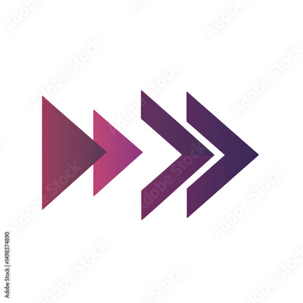 Fototapeta Contemporary Arrow with Clear Vectors in Rich Plum Isolated on Transparent Background