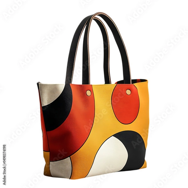 Obraz Trendy Canvas Bag with a Bold Modern Graphic Isolated on Transparent Background