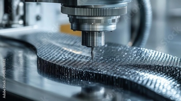 Obraz A closeup of a composite material sample undergoing tests, Materials Science, Technical and durable