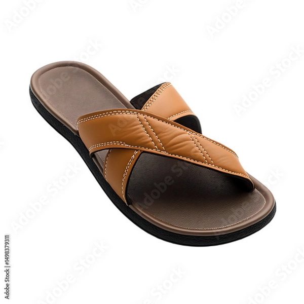 Obraz Trendy Slip On Beach Sandals With a Modern Design Isolated on Transparent Background