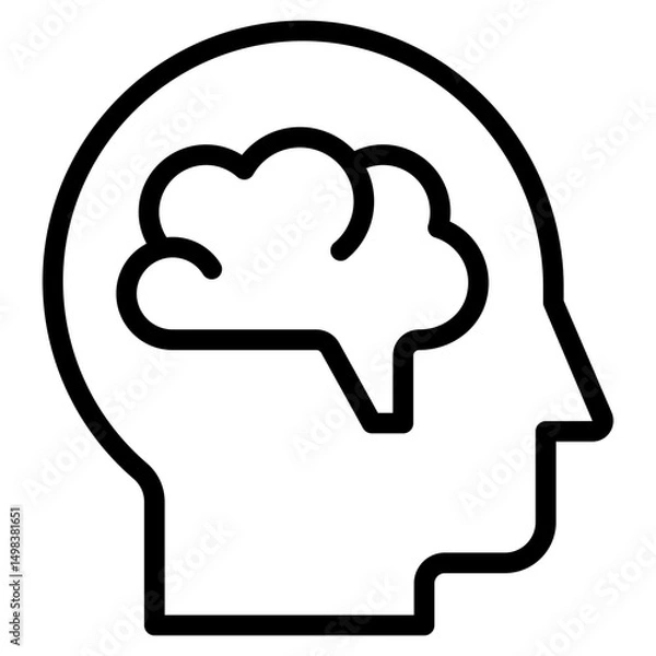 Fototapeta Head thingking icon vector illustration