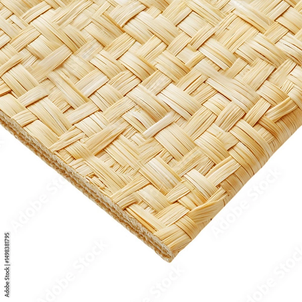 Obraz Minimalist Natural Straw Mat with a Sleek Woven Design Isolated on Transparent Background