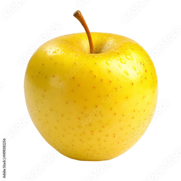 Fototapeta Golden yellow apple isolated on transparent background