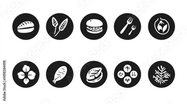 Obraz A simple isolated vector logo set featuring modern badge designs. AI generative