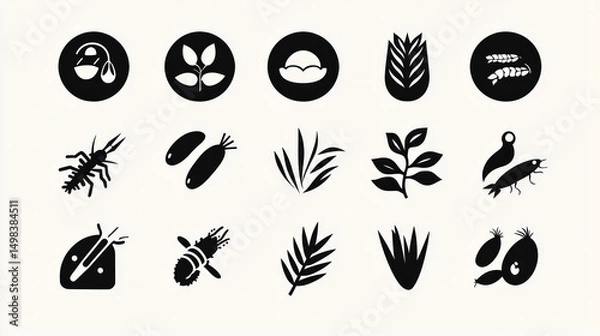 Obraz A simple isolated vector logo set featuring modern badge designs. AI generative