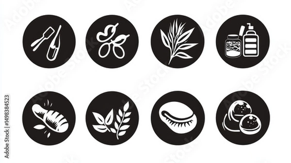 Obraz A simple isolated vector logo set featuring modern badge designs. AI generative