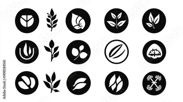 Obraz A simple isolated vector logo set featuring modern badge designs. AI generative